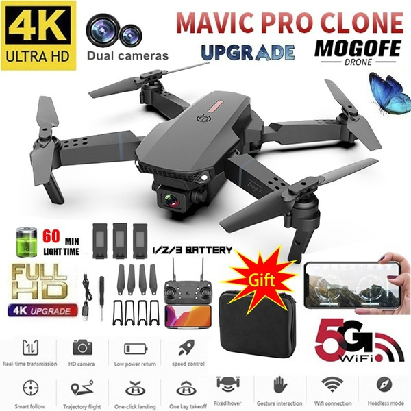 2020 New E88 Pro Remote Control Drone 720P/1080P/4K HD Single/Dual Camera  Optical Flow Positioning WiFi FPV Helicopter RC Quadcopter Selfie RC Drone  Quadcopters RTF with Real Time Video with 1/2/3 Batteries and