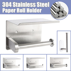 toiletpaperholder, tissueholderforbathroom, toiletpaperholderwithphoneshelf, Stainless Steel