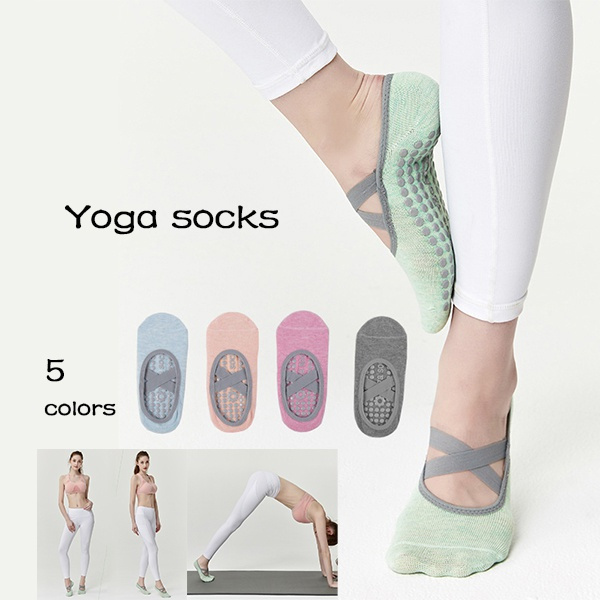 Cross Strap Yoga Socks for Women Non-Slip Grips Socks for Pilates