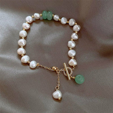 Adjustable, Pearl Bracelet, gold, Women jewelry