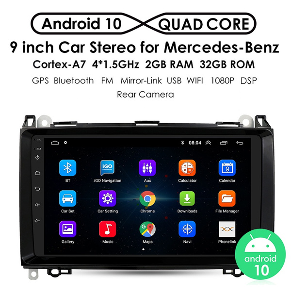 9" Autoradio Für Mercedes Benz B200 W639 W169 Vito Sprinter GPS Navi Android 10 9" Autoradio Für Mercedes Benz B200 W639 W169 Vito Sprinter GPS Navi Android 10