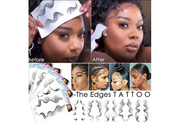 Hair Edge Tattoo Stickers Hairline Tattoo Sticker Template Fake