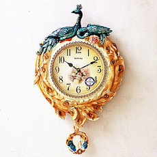 peacock, Fashion, art, Clock