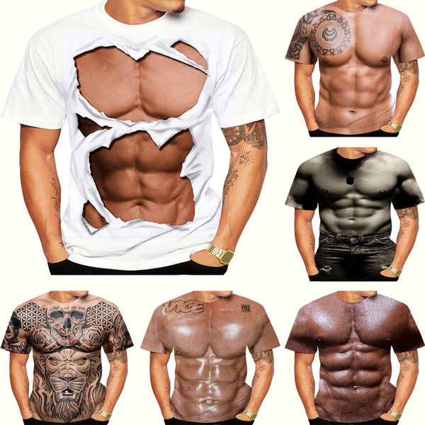  Muscle Bodybuilder Six Pack Abs Ripped T-Shirt Men Boys Kids T- Shirt : Clothing, Shoes & Jewelry