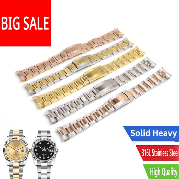 20 21mm 316L Stainless Steel Solid Curved End Screw Links Replacement Watch Band Strap Bracelet For Rolex Submariner OYSTERFLEX Daytona GMT Watchband