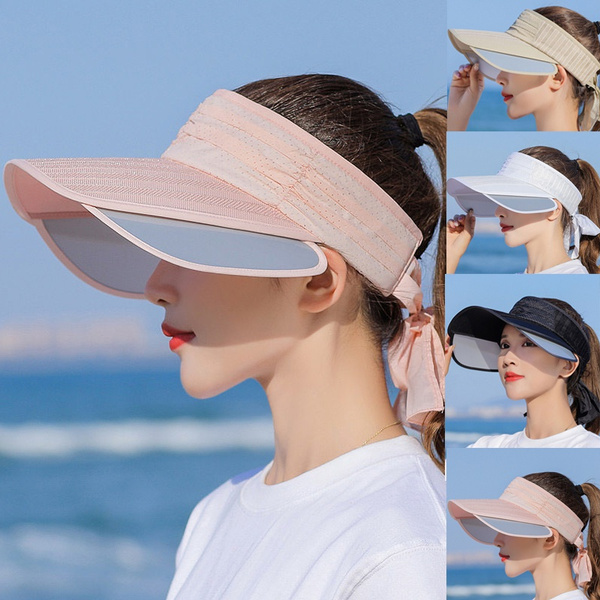 Summer Women Anti-UV Sun Hat Outdoor Travel Sun Hat Removable Zipper  Bowknot Beach Visor Hat