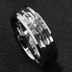 tungstenring, wedding ring, Chain, Stainless Steel