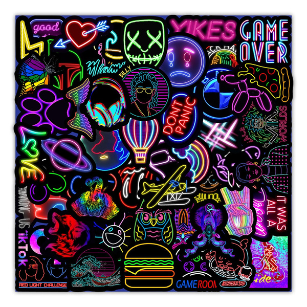 Neon Light Sticker Laptop, Neon Stickers Luggage