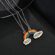 rainbow, Chain Necklace, bestfriend, Jewelry