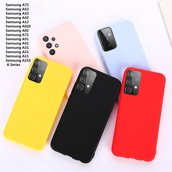 Samsung A72 Case Coque Samsung A72 Samsung A72 H lle Candy Solid Color Silicone Case For Samsung Galaxy A52 A72 A32 A42 A12 5G 4G A02S A71 A51 A41