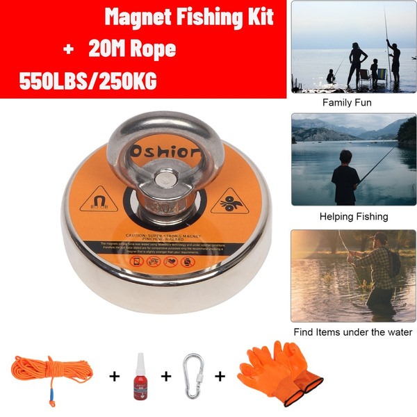 550Lbs Round Strong Neodymium Fishing Kit 250Kg Pulling Force