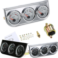 3in1carmotorcyclemeter, chrome, triplegaugekit, Universal