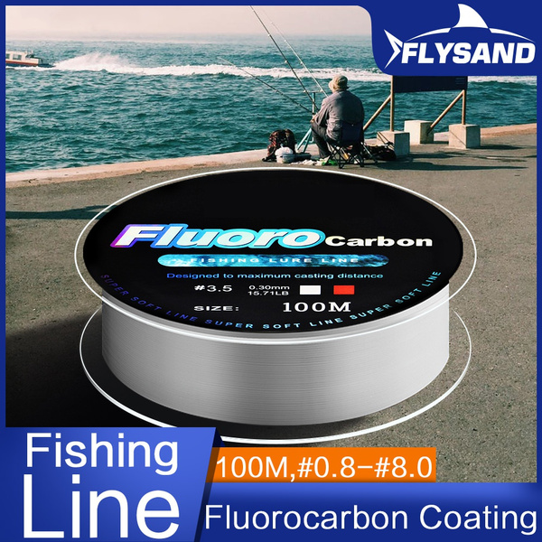NEW Fishing Line 100M Fluorocarbon Coating 4.13LB-34.32LB Carbon