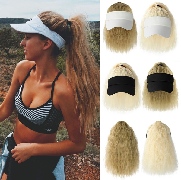 Baseball cap best sale with ponytail hairpiece