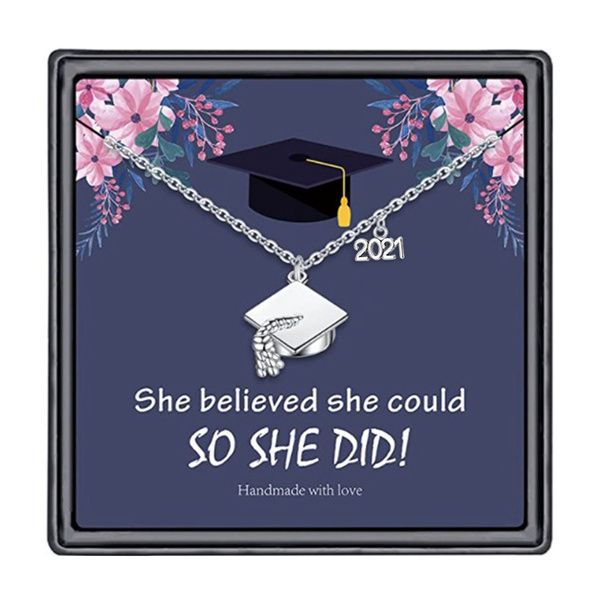 Graduation Cap Pendant Necklace Gifts 
