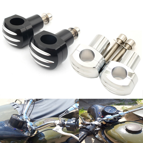 Pair Retro Handlebar Risers Motorcycle 7/8'' 22mm Custom Bars Clamps ...