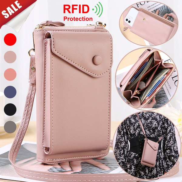 Zodaca Small Crossbody Strap Cell Phone Purse for Women, 3 Zipper  Compartments, Card Slots (Light Pink, 5 x 3 x 7 In): Handbags: Amazon.com