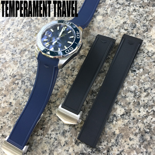 24mm Rubber Silicone Watch Strap Waterproof Bracelet Watchband for TAG HEUER AQUARACER 300 WAY201B CALIBRE 5 Band Accessories