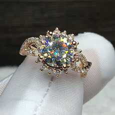 Fashion, zirconring, gold, Engagement Ring