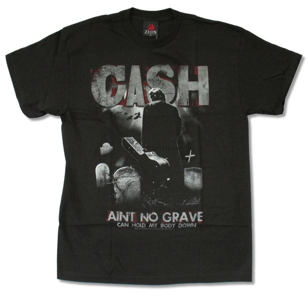 JOHNNY CASH AINT NO GRAVE BLACK T-SHIRT NEW OFFICIAL ADULT CEMETERY ...