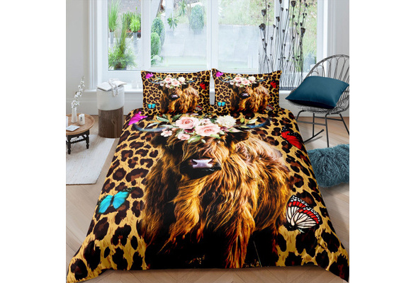 Highland Cattle Comforter Cover Leopard, Lion Duvet Cover Nz