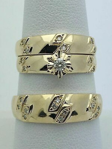 Beautiful, Sterling, Engagement Wedding Ring Set, Jewelry