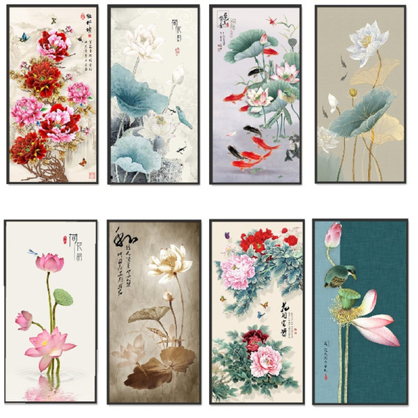 Retro Chinese Style Flower Painting Canvas Print Poster Picture Wall Home Decor Retro Chinese Style Flower Painting Canvas Print Poster Picture Wall Home Decor