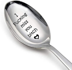 Love, bitch, engravedspoon, lovegiftspoon