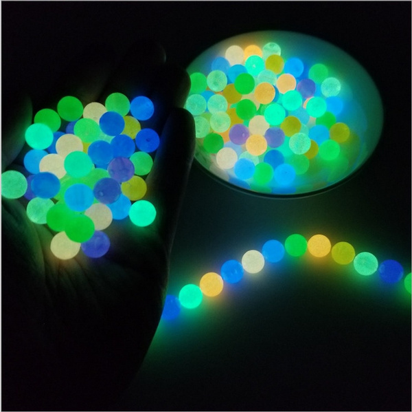 New 6mm 100pcs Glow In The Dark Fishing Loose Beads For Woman Men Luminous  Locket Necklace DIY Jewelry Making Acrylic Beads