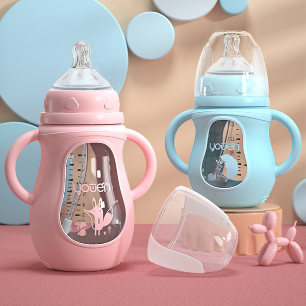 Hamarue Glass Baby Bottle Silicone