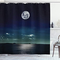 Decor, fullmoon, Shower Curtains, Navy