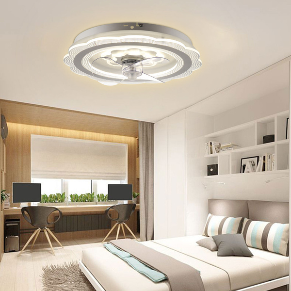 20'' Modern Flower Petal LED Ceiling Fan Light w/Remote Living Room ...