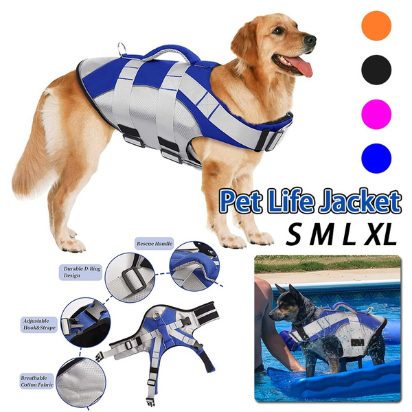 Pet Life Jackets Summer Dog Float Coat Reflective Strips Rescue Handle