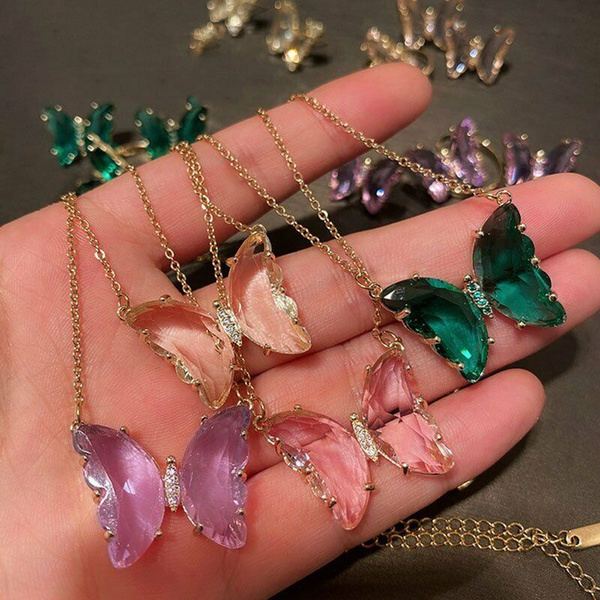 Women necklace chain choker pendant jewelry girls gift 18k gold crystal