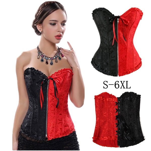 Sexy Corset Top Zipper Front Corselete Waist Training Corsets and