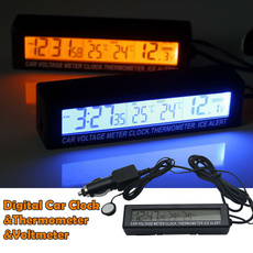 carvoltmeter, digitalcarthermometer, led, Clock