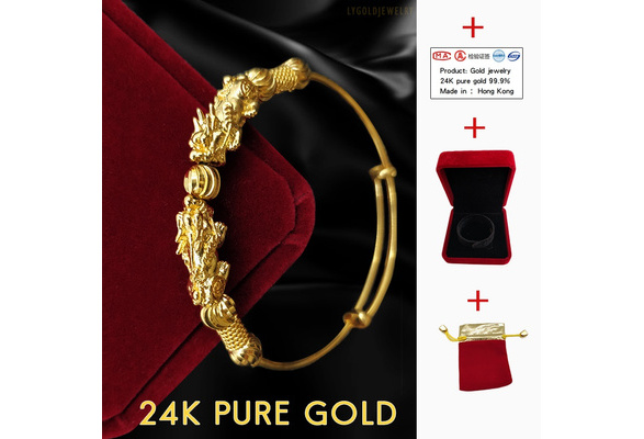 24K Pure Gold Women Bracelet Set Exquisite Flower Design Bracelet Gift Set  | Wish
