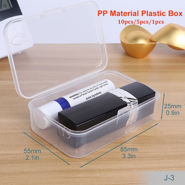 5 Pcs Clear Rectangle Small Storage Boxes with Lid Containers