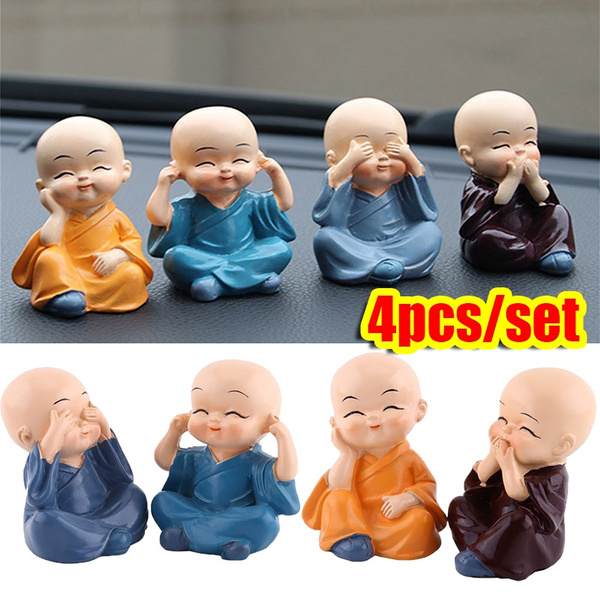 Hear No Evil See No Evil Speak No Evil Do No Evil Set of 4 Monks Figurine 