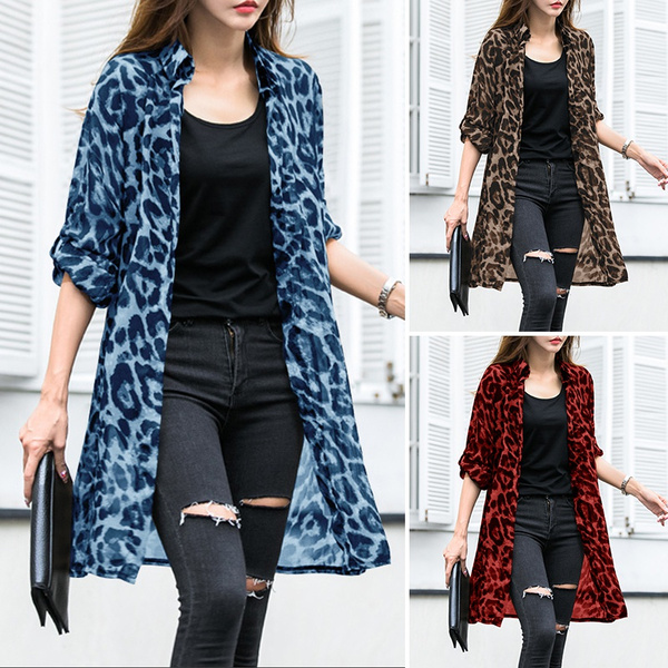 Sheer on sale leopard cardigan