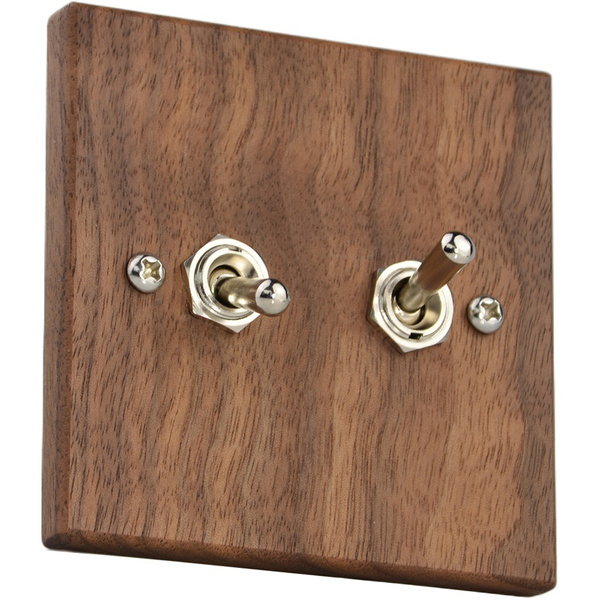 Walnut Luxury Wall Light Switch Panel Hand Made Retro Switch 10A 110V ...