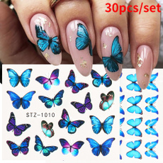 butterfly, 美甲, nail stickers, art