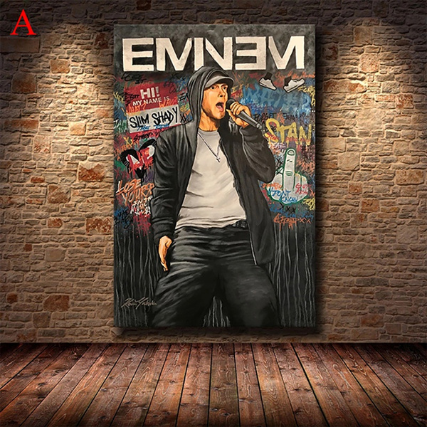 Hip Hop Singer Eminem Posters and Prints Motivational Qoutes Canvas  Painting Rapper Wall Art Pictures for Home Room Decoration