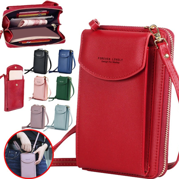 Women Crossbody Cell Phone Purse Wallet Pouch Handbag Case Shoulder Bag Red Crossbody in Purple | Small