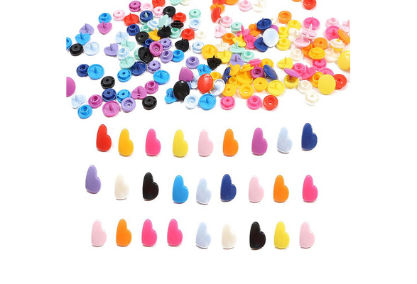 Plastic Sewing Accessories Love Heart  Press Button Fasteners  Snap Buttons