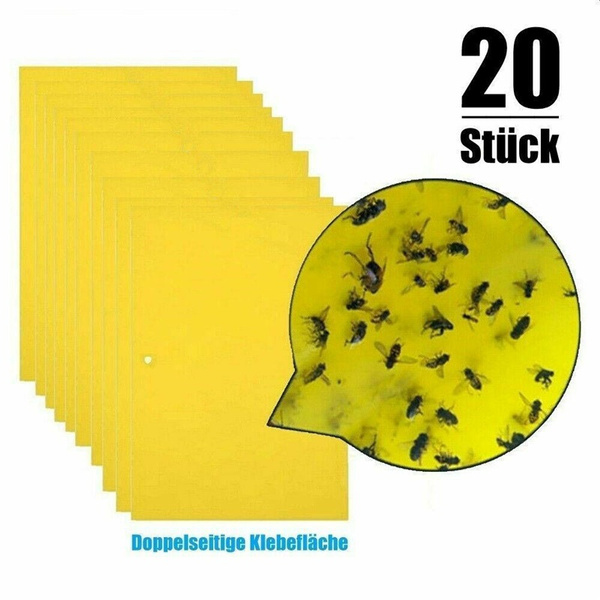 20pcs Sticky Trap Fruit Fly Gnat Trap Yellow Sticky Bug Trap For Indoor Outdoor 