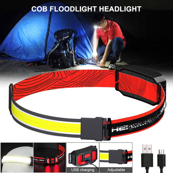 Led Headlamp COB Floodlight USB Rechargeable Head Lamp 300lm