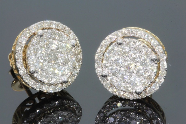 0.45 ctw. Copley Pave Stud Earrings in 18K Yellow Gold w/Platinum