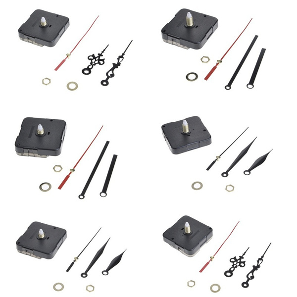 Quartz Clock Kit Mechanism Movement Black and Red Hands for Clocks Repair Tool Diy Set Acrylic