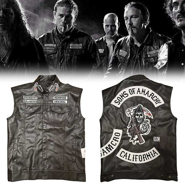 Moto Biker Motorcycle Club Vest PU Faux Leather Sleeveless Jacket